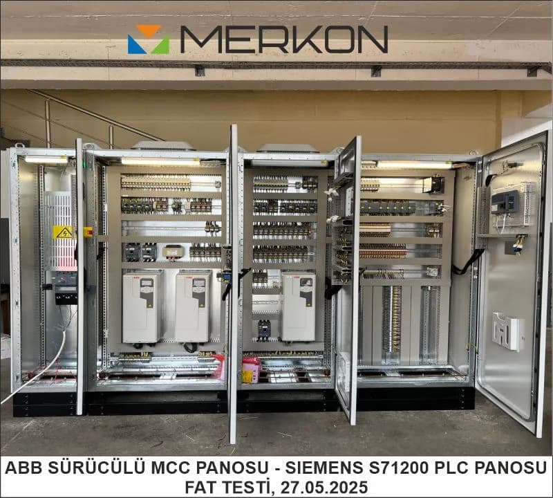 ABB sürücülü MCC panosu · Siemens S7-1200 PLC panosu